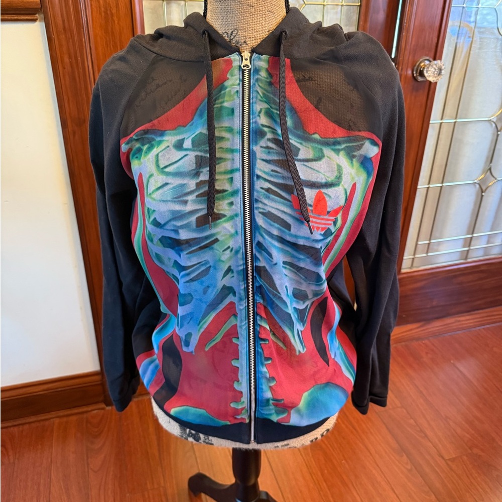 Adidas Rita Ora Skeleton Collection Black Hoodie RARE US small/34